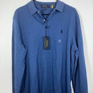 Polo Ralph Lauren Soft Cotton Long Sleeve Polo Shirt Size Large